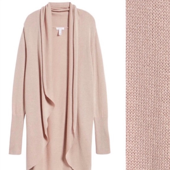 Leith Easy Circle Cardigan in Tan Ethereal Heather - Picture 2 of 5